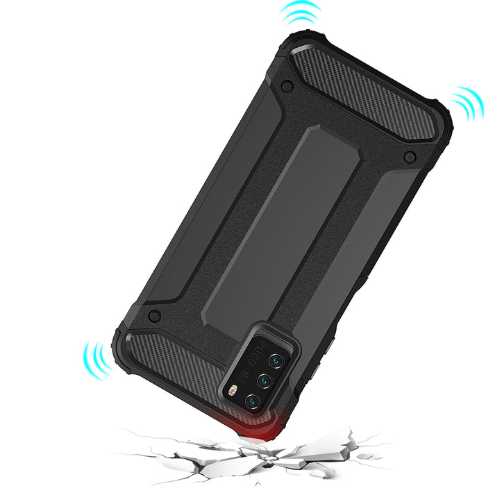 Hybrid Armor Case Tough Rugged Cover for Xiaomi Redmi Note 10 5G / Poco M3 Pro golden