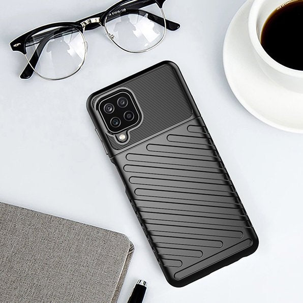 Thunder Case Flexible Tough Rugged Cover TPU Case for Samsung Galaxy A22 4G black