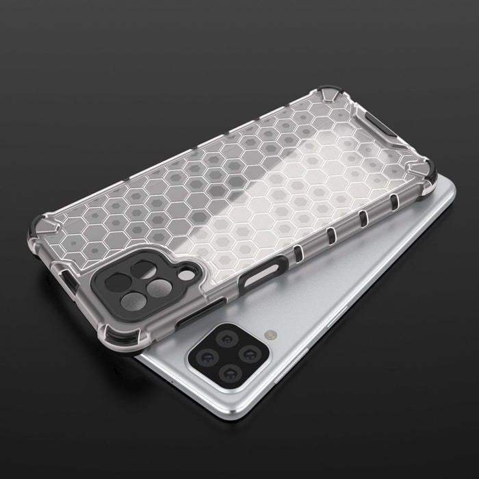 Honeycomb Case armor cover with TPU Bumper for Samsung Galaxy A22 4G transparent