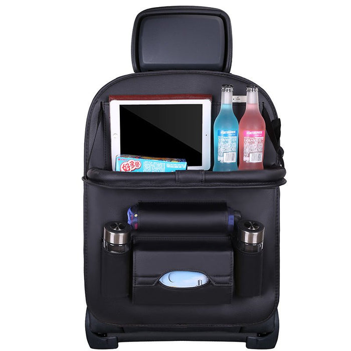 Car seat organizer seat protector seat cover shelf mini car table black