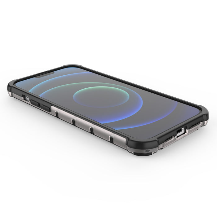 Honeycomb Case armor cover with TPU Bumper for iPhone 13 Pro Max transparent