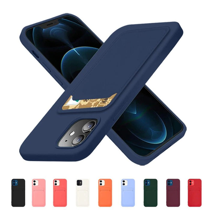 Card Case Silicone Wallet Wallet with Card Slot Documents for iPhone 12 Pro Max Orange