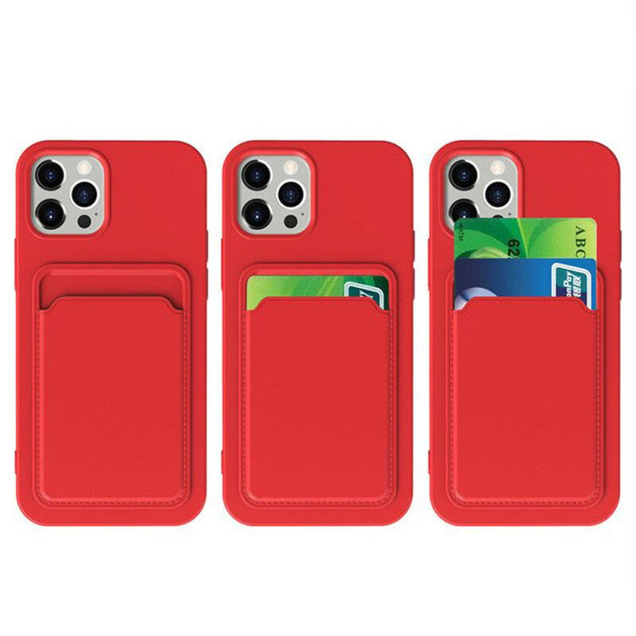 Card Case Silicone Wallet Case with Card Slot Documents for Samsung Galaxy A42 5G Navy Blue