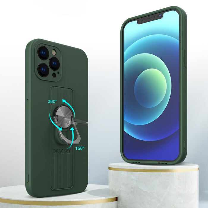 Ring Case silicone case with finger grip and stand for iPhone 13 mini black