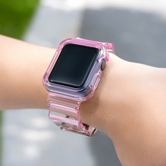 Silicone Band Strap Bracelet Case Strap Light Set for Apple Watch 42mm - Red