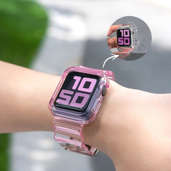 Silicone Band Strap Bracelet Case Strap Light Set for Apple Watch 38mm - Purple