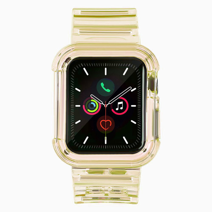 Silicone Band Strap Bracelet Case Strap Light Set for Apple Watch 38mm - Yellow