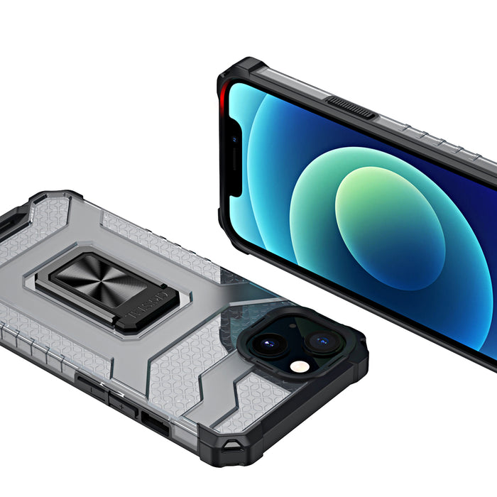 Crystal Ring Case Kickstand Tough Rugged Cover for iPhone 12 mini black