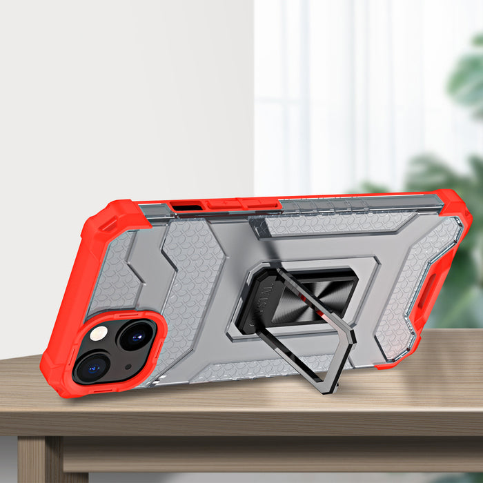 Crystal Ring Case Kickstand Tough Rugged Cover for iPhone 12 mini red