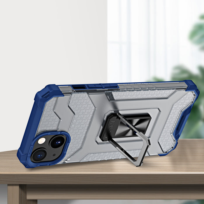 Crystal Ring Case Kickstand Tough Rugged Cover for iPhone 12 mini blue