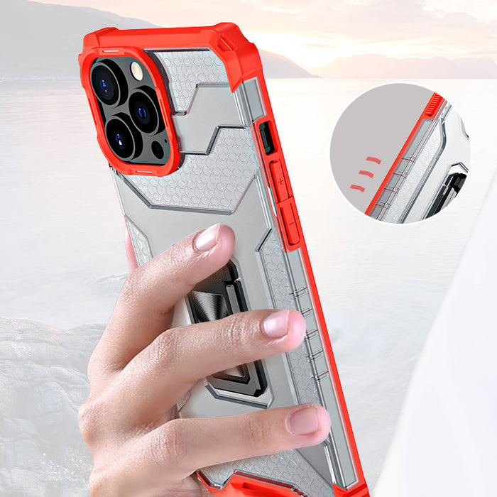 Crystal Ring Case Kickstand Tough Rugged Cover for iPhone 12 Pro black