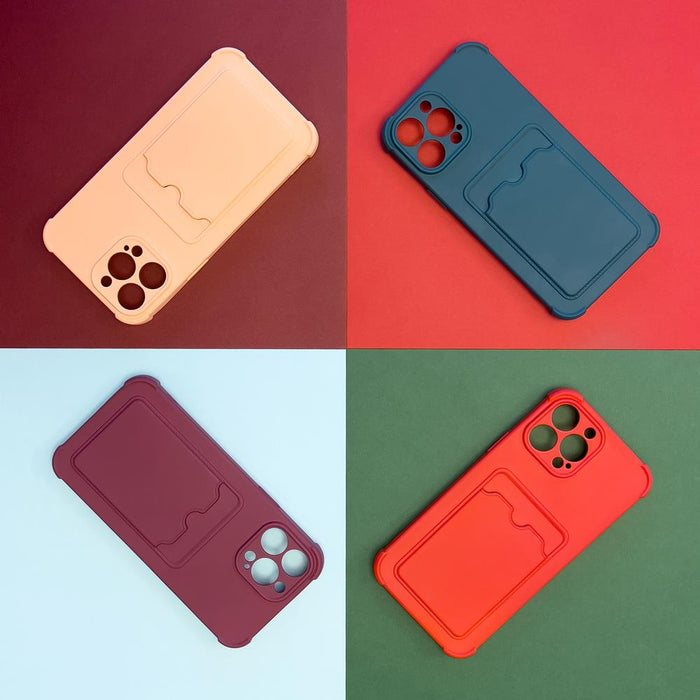 Card Armor Case Pouch Cover for iPhone 11 Pro Card Wallet Silicone Air Bag Armor Case Orange
