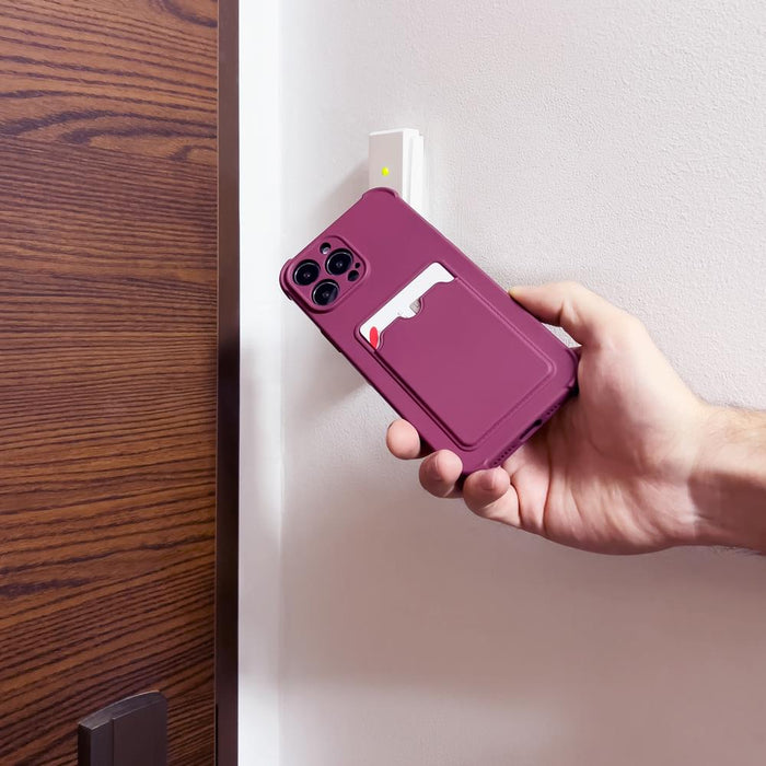 Card Armor Case Pouch Cover for iPhone 11 Pro Max Card Wallet Silicone Air Bag Armor Red