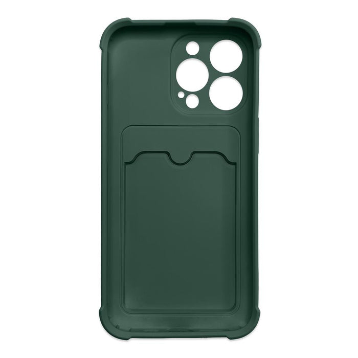 Card Armor Case Pouch Cover For Samsung Galaxy A22 4G Card Wallet Silicone Armor Cover Air Bag Green