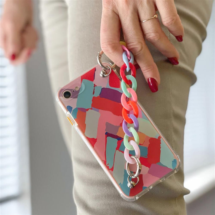 Color Chain Case gel flexible elastic case cover with a chain pendant for Xiaomi Redmi Note 10 / Redmi Note 10S multicolour  (1)