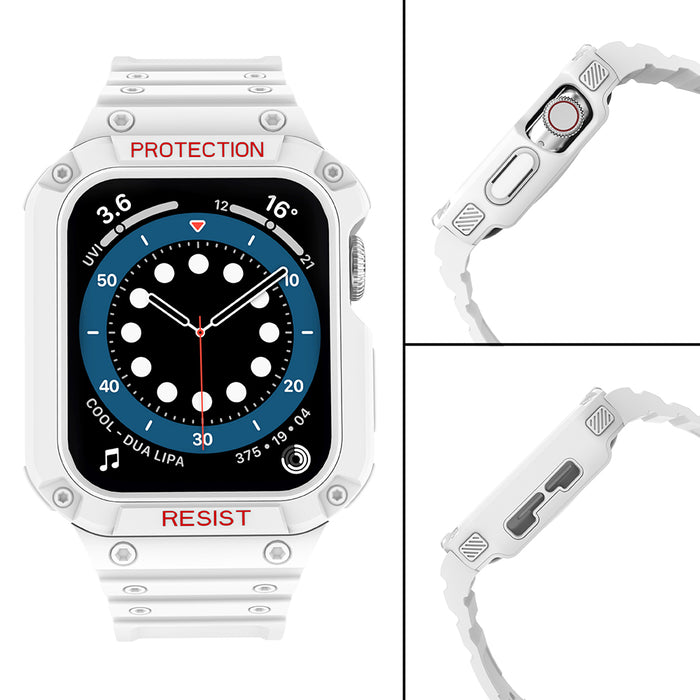 Protect Strap Band for Apple Watch 38/40/41mm Armored Case Strap - White