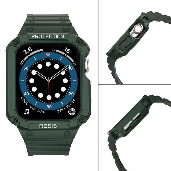 Protect Strap Band for Apple Watch 38/40/41mm Armored Case Strap - Green