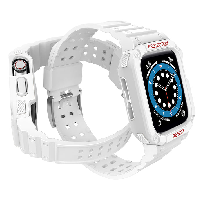 Protect Strap Band for Apple Watch 42/44/45mm Armored Case Strap - White