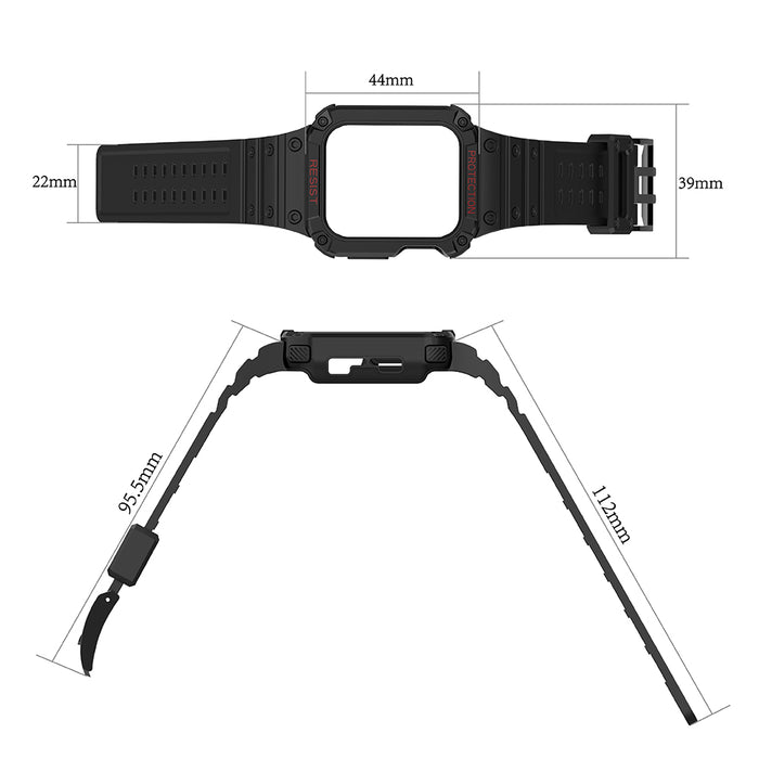 Protect Strap Band for Apple Watch 42/44/45mm Armored Case Strap - Green