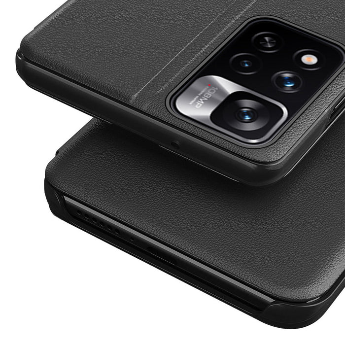 Eco Leather View Case Elegant Flip Cover with Stand Function Poco M4 Pro 5G Blue