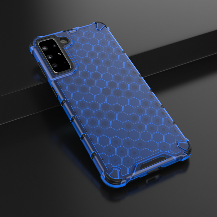 Honeycomb case armored cover with a gel frame for Samsung Galaxy S22 + (S22 Plus) blue