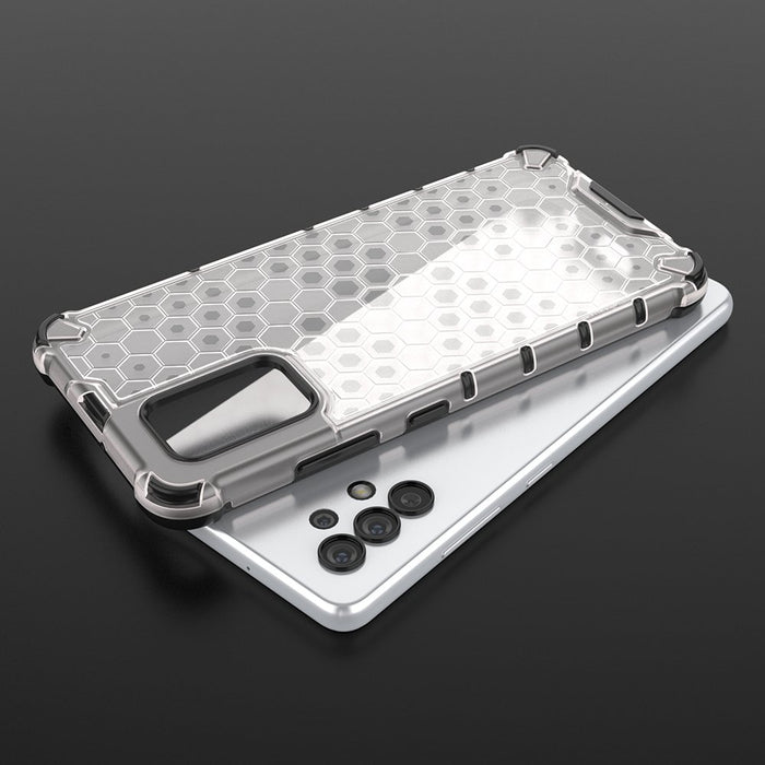 Honeycomb case armored cover with a gel frame for Samsung Galaxy A03s (166.5) black