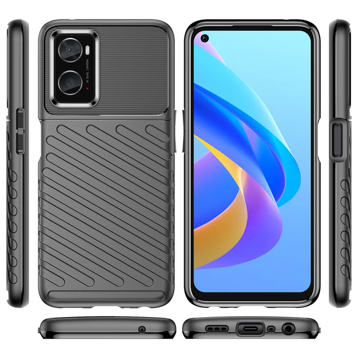 Thunder Case flexible armored cover for Oppo A76 / Oppo A36 / Realme 9i black