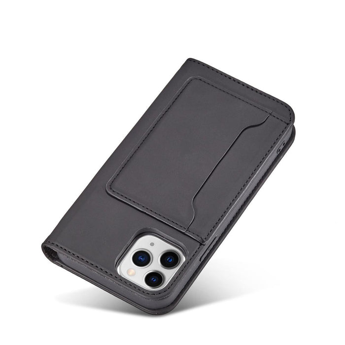 Magnet Card Case for iPhone 12 cover card wallet card stand black