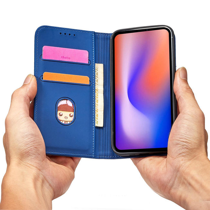 Magnet Card Case for iPhone 12 cover card wallet card stand blue
