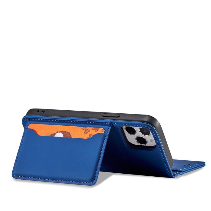 Magnet Card Case for iPhone 12 cover card wallet card stand blue