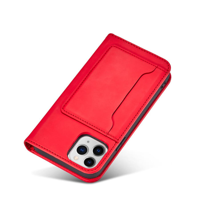 Magnet Card Case for iPhone 12 Pro Max Pouch Card Wallet Card Holder Red