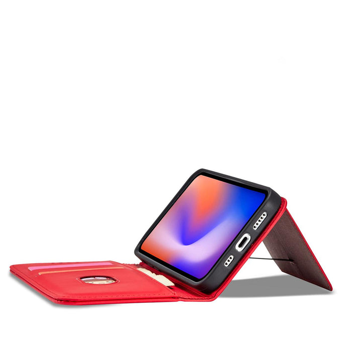 Magnet Card Case for iPhone 12 Pro Max Pouch Card Wallet Card Holder Red