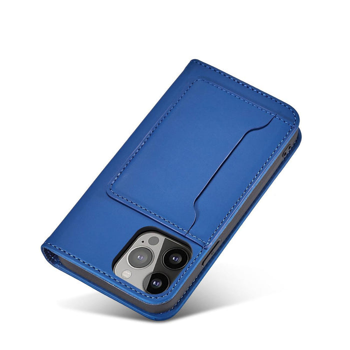 Magnet Card Case for iPhone 13 Pro Max Pouch Card Wallet Card Holder Blue