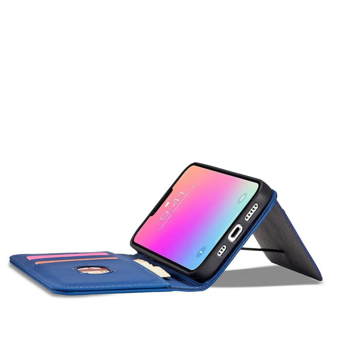 Magnet Card Case for iPhone 13 Pro Max Pouch Card Wallet Card Holder Blue