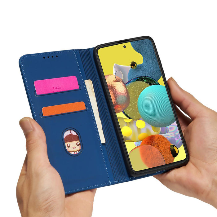 Magnet Card Case For Samsung Galaxy A12 5G Pouch Wallet Card Holder Blue