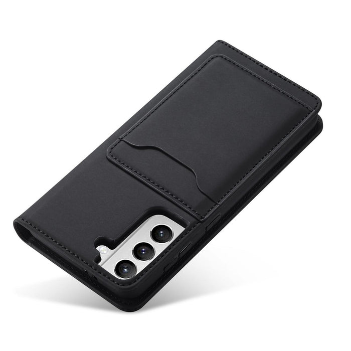 Magnet Card Case for Samsung Galaxy S22 + (S22 Plus) Pouch Wallet Card Holder Black