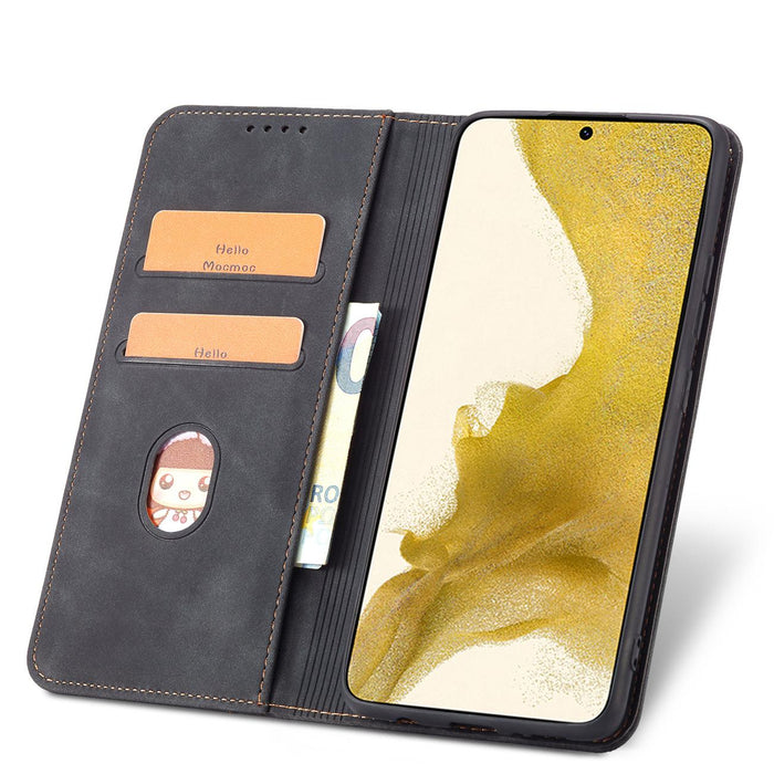 Magnet Fancy Case Case for Samsung Galaxy S22 + (S22 Plus) Pouch Wallet Card Holder Black