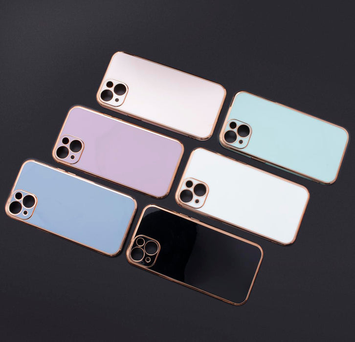 Lighting Color Case for Xiaomi Redmi Note 11 gel cover with gold frame purple