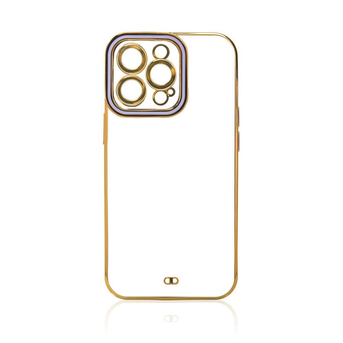 Fashion Case Case for Samsung Galaxy A12 5G Gold Frame Gel Cover Purple