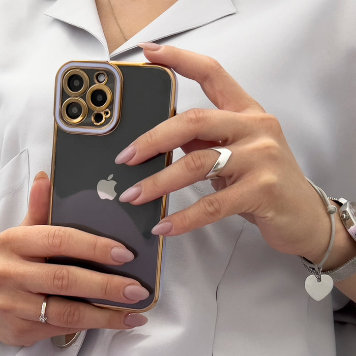 Fashion Case Case for Samsung Galaxy A13 5G Gold Frame Gel Cover White