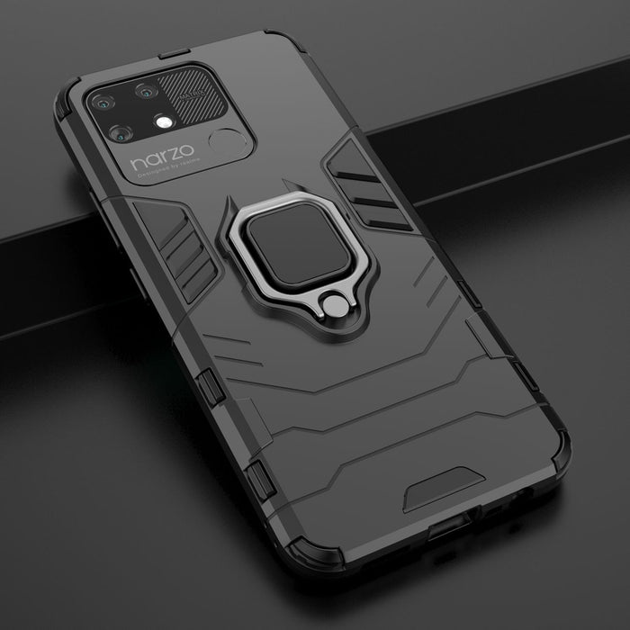 Ring Armor tough hybrid case cover + magnetic holder Realme Narzo 50A black