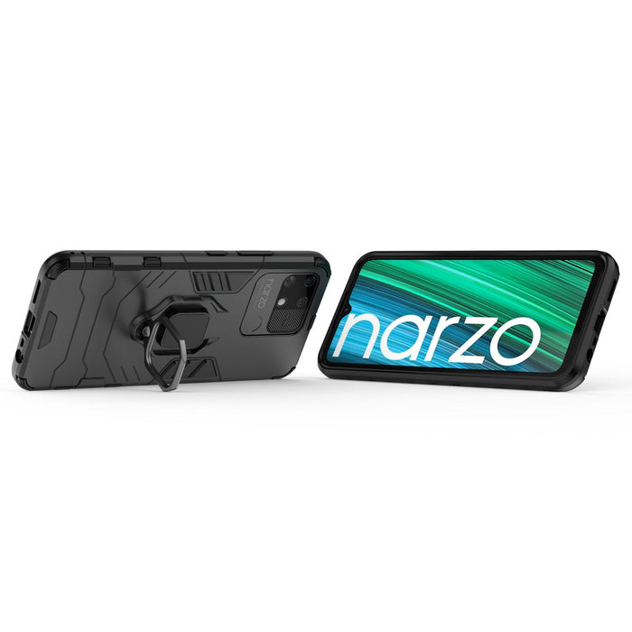 Ring Armor tough hybrid case cover + magnetic holder Realme Narzo 50A black