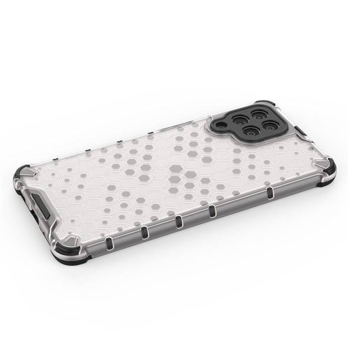 Honeycomb case armored cover with a gel frame for Samsung Galaxy M53 5G transparent