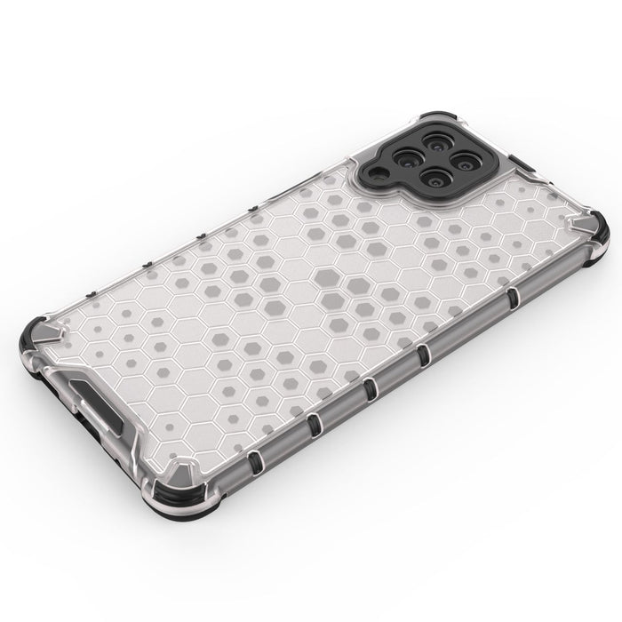 Honeycomb case armored cover with a gel frame for Samsung Galaxy M53 5G transparent