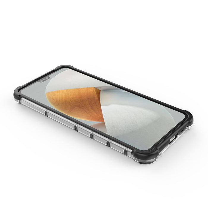 Honeycomb case armored cover with a gel frame for Vivo V23 5G transparent