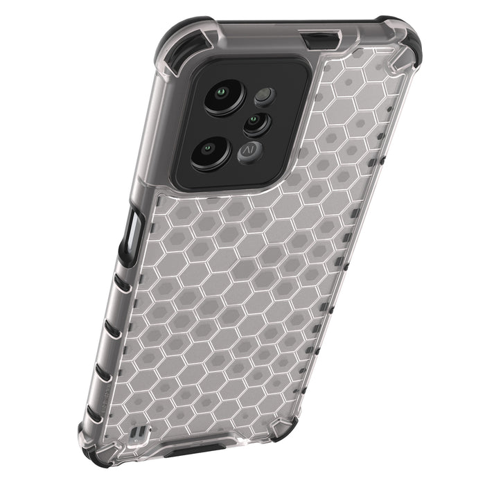 Honeycomb case armored cover with a gel frame Realme C31 transparent