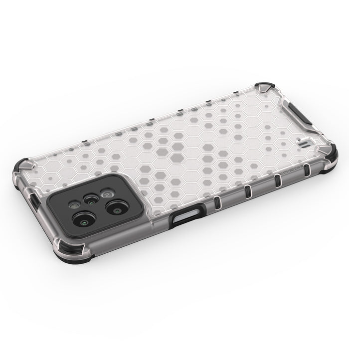 Honeycomb case armored cover with a gel frame Realme C31 transparent