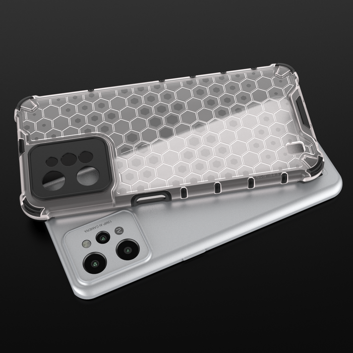 Honeycomb case armored cover with a gel frame Realme C31 transparent