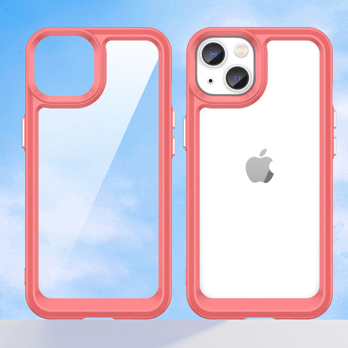Outer Space Case iPhone 14 Plus hard cover with a gel frame red