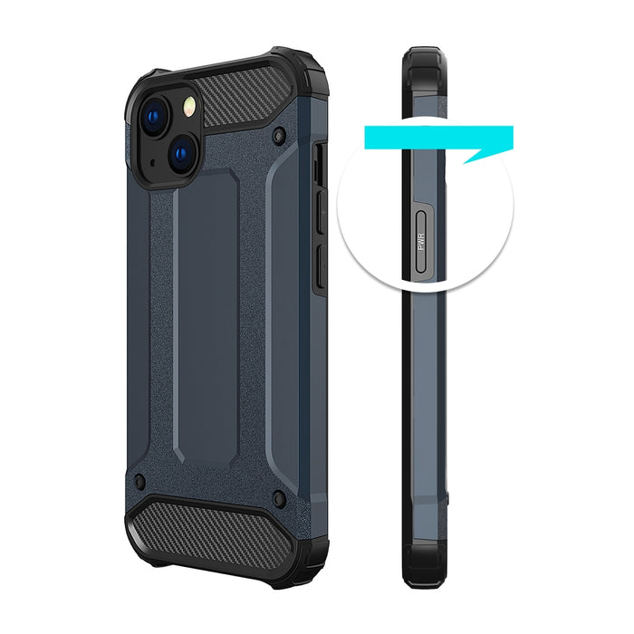 Hybrid Armor case for iPhone 14 Plus armored hybrid cover blue